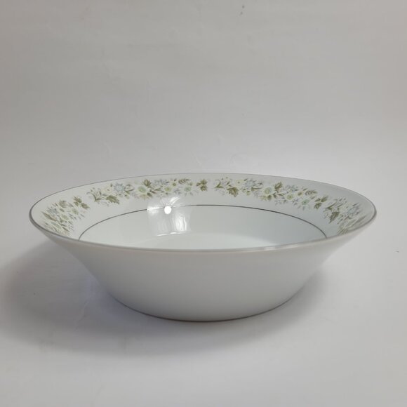 Imperial China Wild Flower Serving Bowl White Green Blue & White Flowers 9 INCH - Picture 2 of 15